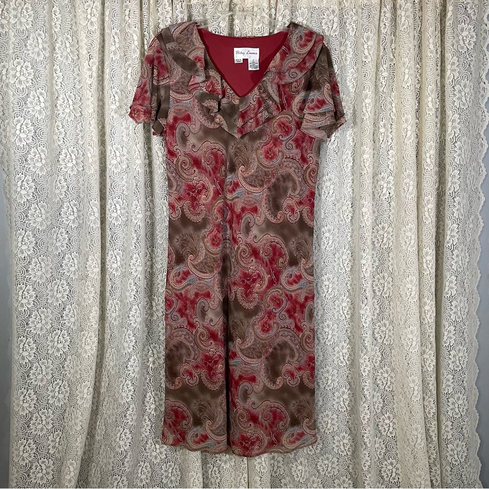 Betsy Lauren Paisley Sheer‎ Dress Size 12
